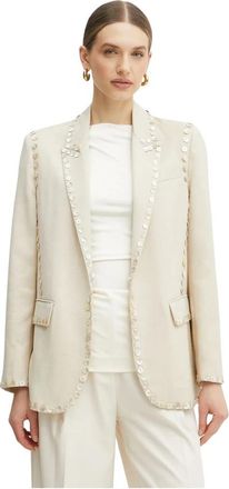 Forte_Forte My Jacket - Dames - Blazers - Beige - M - Katoen - Jassen