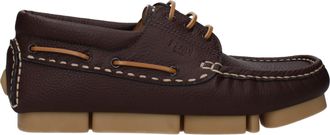 Fendi Hombres Mocasines tipo driver de cuero marr&oacute;n/Testa Di Moro