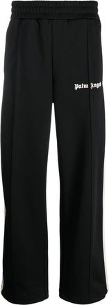 Palm Angels logo-print track pants - men - Polyester/Polyester - L - Black