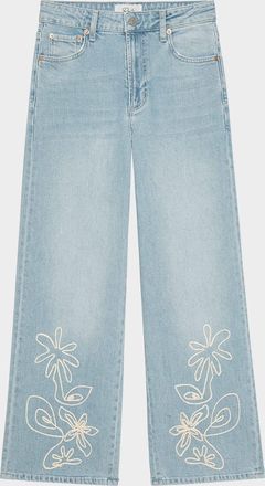 Rails Getty Embroidered Wide Cropped Jeans