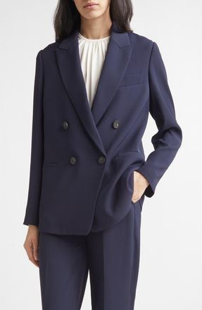 Vince Double Breasted Crepe Blazer in Twilight Navy at Nordstrom, Size 12