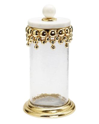Alice Pazkus Hammered Glass Canister With Marble Lid