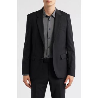 BOSS Houston Solid Wool Suit Jacket in Black at Nordstrom, Size 46