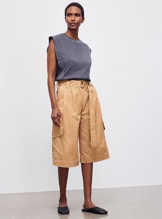 Sessun Womens Marco belted Bermuda short Fit: Wide leg, high rise