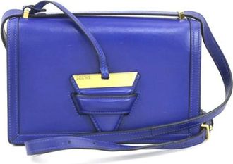 Loewe Tweedehands leren schoudertassen - Dames - Vintage Schoudertas - Blauw - ONE Size - Leer - Vintage