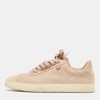 Stuart Weitzman Dusty Pink Suede Low Top Sneakers