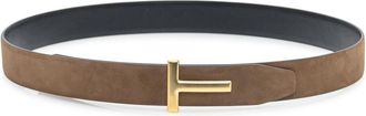 Tom Ford Brown Logo Buckle Belt