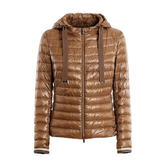 Herno Down Jackets, female, Brown, Size: XS Lightweight Down Jacket