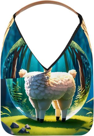 Generic Alpacas Crystal Ball Reusable Lightweight Grocery Bags - Foldable Into Compact Pouch, Washable & Sturdy, Multipurpose for Shopping and Travel