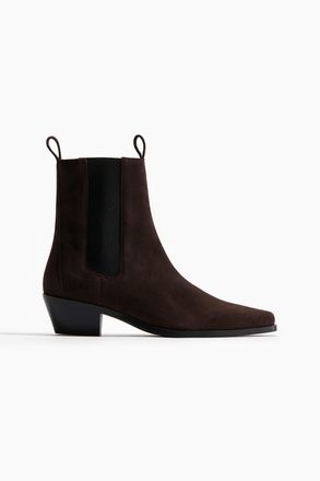 H&M Lederstiefeletten - Dunkelbraun