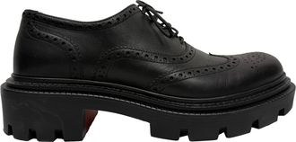 Christian Louboutin Pre-owned Mens College Derby Shoes in Black Calf Leather - Size EU 42
