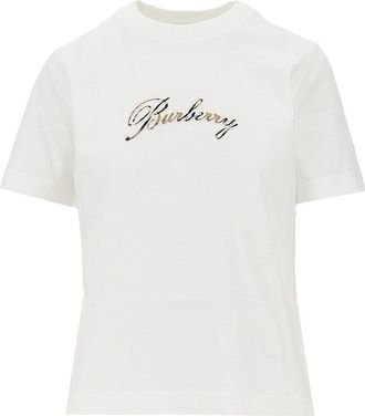 Burberry Logo embroidery T-shirt Woman S