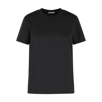 Moncler Camiseta de Algod&oacute;n con Logo Bordado - Tops - Mujer - Negro - XS