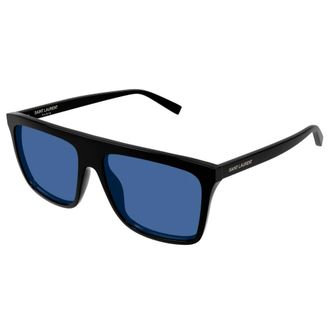 Saint Laurent 904 Zonnebril - Heren - Accessoires - Zwart - Maat: 59 MM Zijde