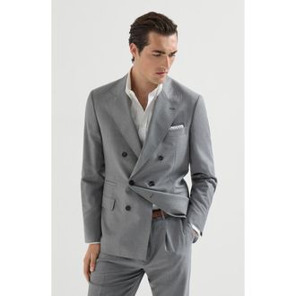 Brunello Cucinelli Hopsack blazer in Grey at Nordstrom, Size 60 It