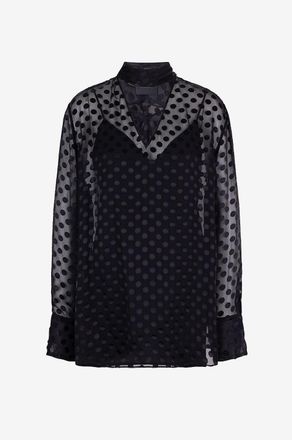 Givenchy Getupfte Satin-Devor&eacute;-Bluse mit Schluppe