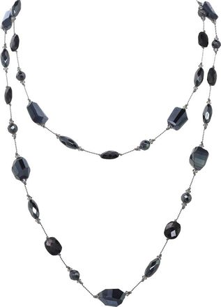 Margo Morrison Silver Hyperstine, Black Spinel, Hematite Necklace