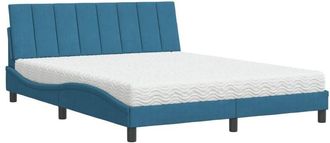 vidaXL Vidaxl - Cama Con Colch&oacute;n Terciopelo Azul 160x200 Cm