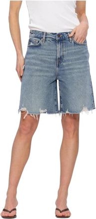 7 For All Mankind Lola Denim Shorts - Dames - Denim shorts - Blauw - W29 - Denim - Korte Broeken