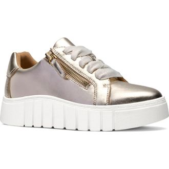 Clarks Mykah Joy Sneaker in Gold Leather at Nordstrom Rack, Size 6.5