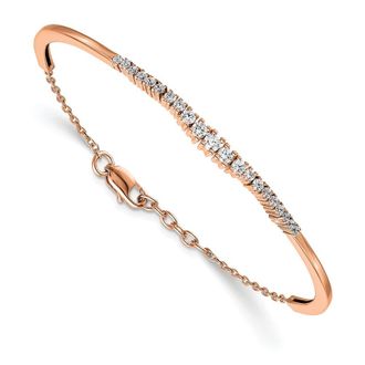 Diamond2Deal 14K Rose Gold 3/4 Ct Lab Grown Diamond Bangle Bracelet