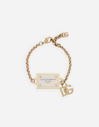 Dolce & Gabbana Bracelet With Dg And Logo Tag - Woman Bijoux Gold Metal Onesize