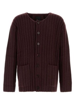 Givenchy Maroon Scoop Neck Cardigan