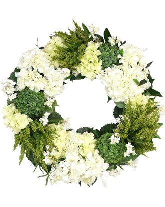 Creative Displays Inc. 27In White And Green Wildflower Mixed Floral Wreath
