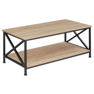 TecTake Mesa de caf&eacute; 100x55x45,5 cm, madera industrial clara, roble