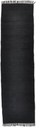THEKO Tappeto reversibile in cotone intrecciato a mano - nero - 70x250 cm