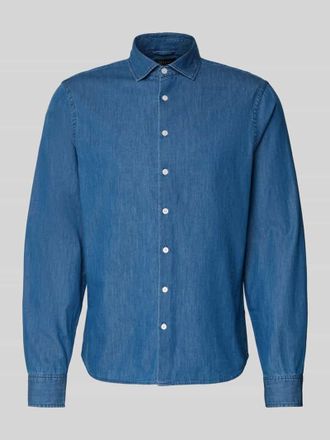 Maerz MAERZ Muenchen Regular Fit Freizeithemd in Denim-Optik mit Kentkragen in Marine, Gr&ouml;&szlig;e 39/40