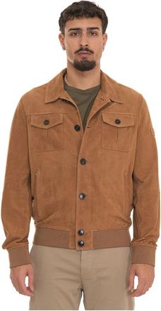 Peuterey Destiny Suede 02 Leren Harrington Jas - Heren - Leren en Su&egrave;de Jassen - Bruin - XL - Leer - Jassen