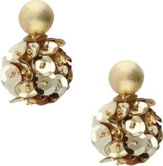 Lott. Gioielli Sq Cup Sequin Globe S - Dames - Oorbellen - Geel - ONE Size - Pailletten - Accessoires