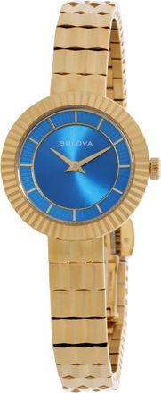 Bulova Disco Quartz Blue Dial Ladies Watch 97L205