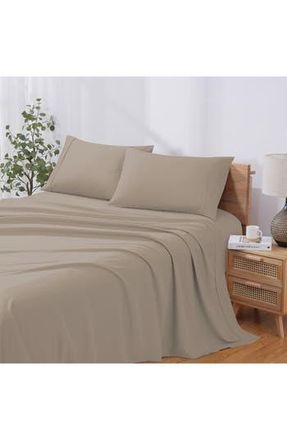 Modern Threads Solid Microfiber Sheet Set in Khaki at Nordstrom Rack, Size California King