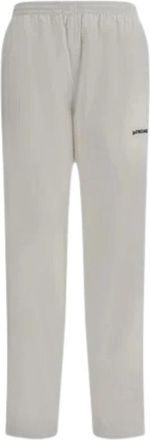 Balenciaga Witte sweatpants met elastische manchetten en logo - Dames - Sweatpants - Wit - M - Polyester - Broeken