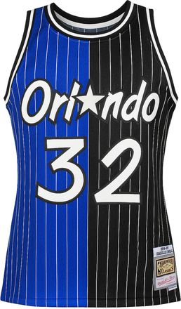 Mitchell & Ness Mens NBA Orlando Magic 32 ONeal Swingman Jersey - Black/Blue - Size X-Large