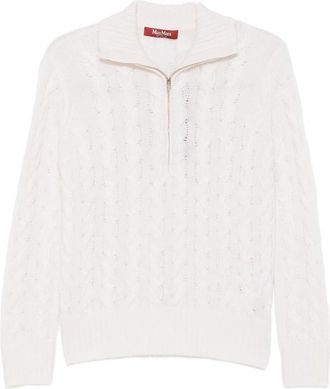 Max Mara Cable-knit Quarter-zip Sweater