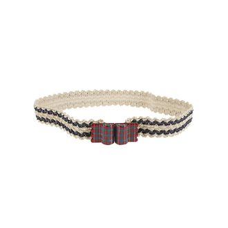 Exquisite J Striped Raffia Belt - female - Exquisite J - Belts - Beige - M - Accessories