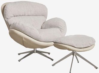 Sklum Sill&oacute;n Con Reposapi&eacute;s Giratorios En Tela Boucl&eacute; Amanda Sklum