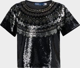 Polo Ralph Lauren Fair Isle Sequined Tee