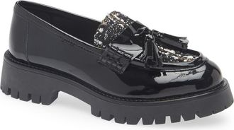Bruno Magli Lana Fringe Loafer in Black/White at Nordstrom Rack, Size 10.5