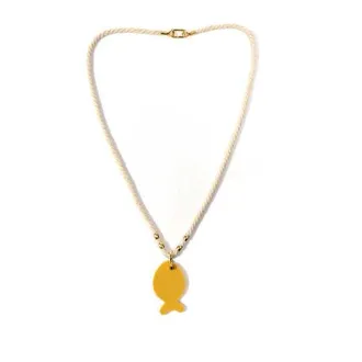 By Lilla Rope Fish Necklace in Ivory at Nordstrom, Size 24