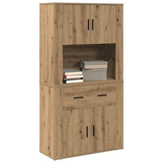 Berkfield Home Highboard Artisan Oak 80x33x150 cm Engineered Wood in Brown | Size: 80 x 33 x 150 cm