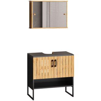 Vicco Conjunto De Muebles De Ba&ntilde;o Vayra, Bamb&uacute;, 2 Partes, Vicco