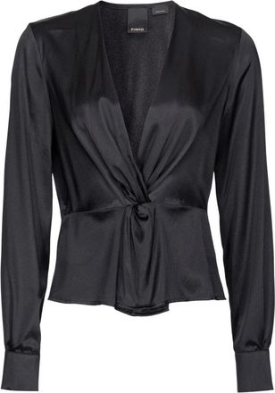 Pinko Baradero Blouse - Dames - Blouses - Zwart - XL - Satijn - Overhemden