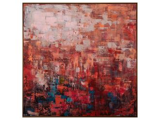 Schubiger M&ouml;bel Bild mit Rahmen Abstrakt in Rot 3