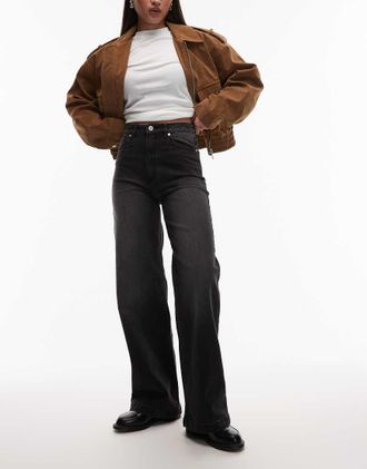 Abrand Abrand - Jeans anni 94 a vita alta nero slavato con fondo ampio