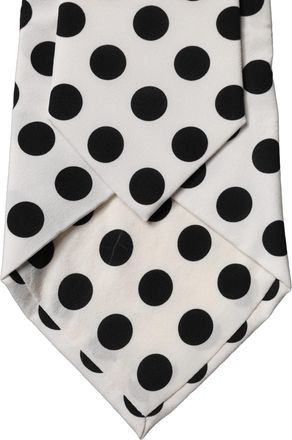 Dolce & Gabbana Polka Dot Silk Necktie - White
