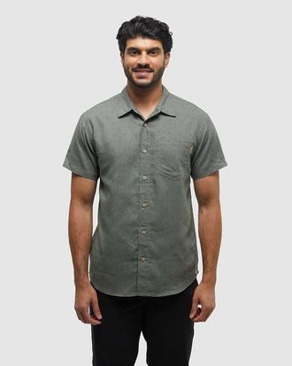 tentree Bike Around Mancos Shirt in Agavegreen/smalltree/deepolive at Nordstrom, Size X-Large